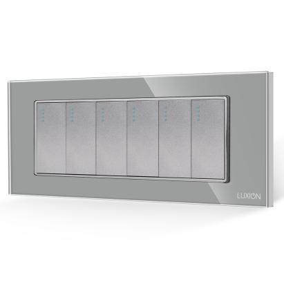 Intrerupator Mecanic 6 Posturi LUXION cu Rama din Sticla, Standard Italian, 6M SmartElectro IntelligentHouse