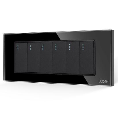 Intrerupator Mecanic 6 Posturi LUXION cu Rama din Sticla, Standard Italian, 6M SmartElectro IntelligentHouse