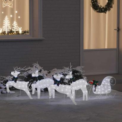 Renii LED 5 pcs Argintiu țesătură GartenMobel Dekor