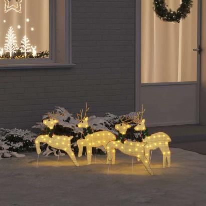 Renii LED 4 pcs Auriu 45 x 19 x 65 cm țesătură GartenMobel Dekor