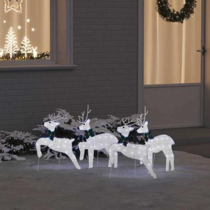Renii LED 4 pcs Argintiu 45 x 19 x 65 cm țesătură GartenMobel Dekor