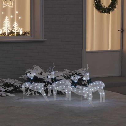 Renii LED 4 pcs Alb 45 x 19 x 65 cm țesătură GartenMobel Dekor