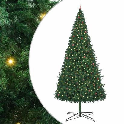 Brad de Crăciun cu lumini decorative cu coarde Verde 400 cm PVC GartenMobel Dekor