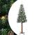 Brad de Crăciun subțire cu 300 LED Verde și alb 210 cm GartenMobel Dekor