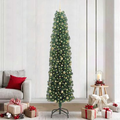 Brad de Crăciun artificial with LEDs Verde 240 cm PVC GartenMobel Dekor