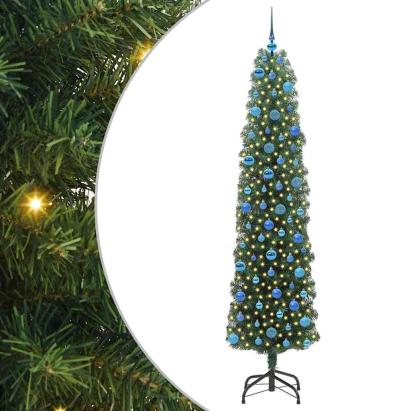 Brad de Crăciun artificial with LEDs Verde 240 cm PVC GartenMobel Dekor
