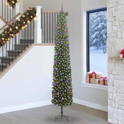 Brad de Crăciun artificial with LEDs Verde 270 cm PVC GartenMobel Dekor