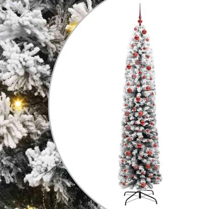 Brad de Crăciun artificial Verde și alb 210 cm PVC GartenMobel Dekor