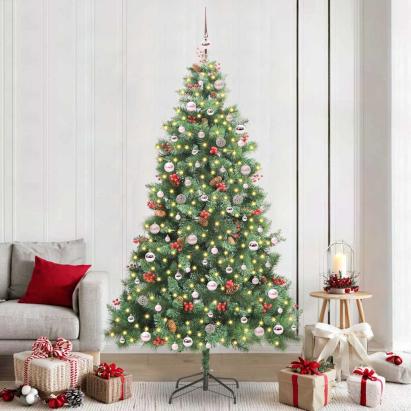 Brad de Crăciun artificial Verde 240 cm PVC și Metal GartenMobel Dekor