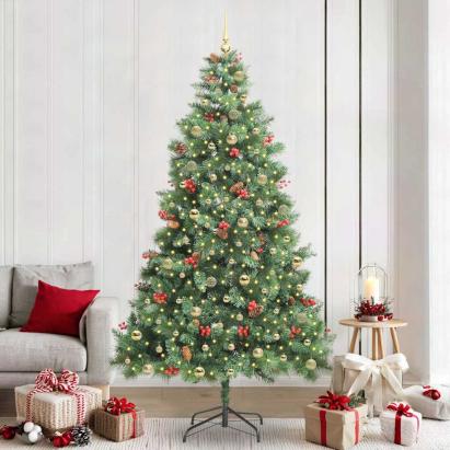 Brad de Crăciun artificial Verde 240 cm PVC și Metal GartenMobel Dekor