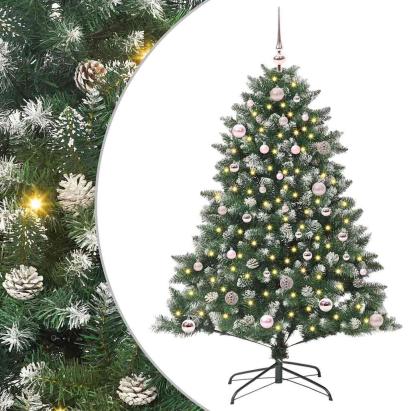 Brad de Crăciun artificial cu 150 LED Verde 105 x 105 x 150 cm GartenMobel Dekor