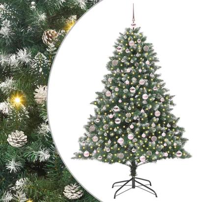 Brad de Crăciun artificial cu 300 LED Verde 126 x 126 x 180 cm GartenMobel Dekor