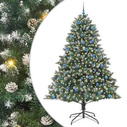 Brad de Crăciun artificial cu 300 LED Verde 160 x 160 x 240 cm GartenMobel Dekor