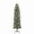 Copac Artificial Slăb de Crăciun cu 300 LED Verde și alb 240 cm GartenMobel Dekor