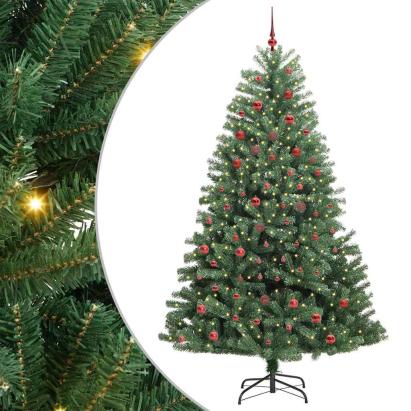 Brad de Crăciun artificial cu ramuri articulare Verde 210 cm GartenMobel Dekor