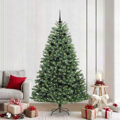 Brad de Crăciun artificial cu ramuri articulare Verde 210 cm GartenMobel Dekor