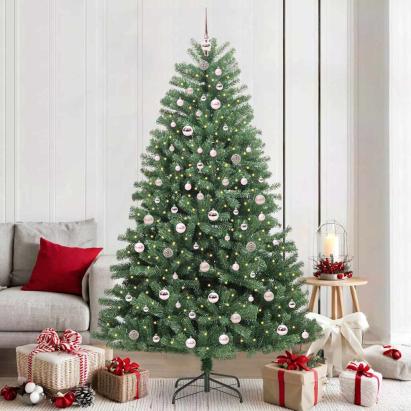 Brad de Crăciun artificial cu ramuri articulare Verde 210 cm GartenMobel Dekor