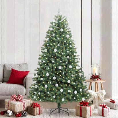 Brad de Crăciun artificial cu ramuri articulare Verde 210 cm GartenMobel Dekor