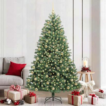 Brad de Crăciun artificial cu ramuri articulare Verde 210 cm GartenMobel Dekor