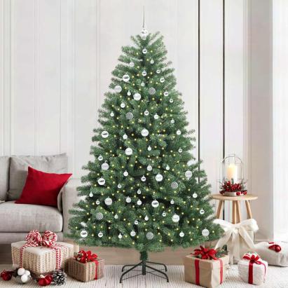 Brad de Crăciun artificial cu ramuri articulare Verde 210 cm GartenMobel Dekor