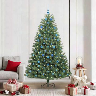 Brad de Crăciun artificial cu ramuri articulare Verde 210 cm GartenMobel Dekor