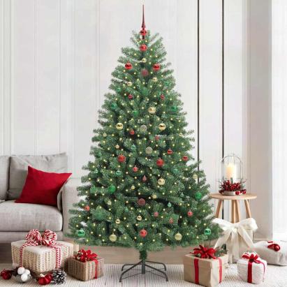 Brad de Crăciun artificial cu ramuri articulare Verde 210 cm GartenMobel Dekor