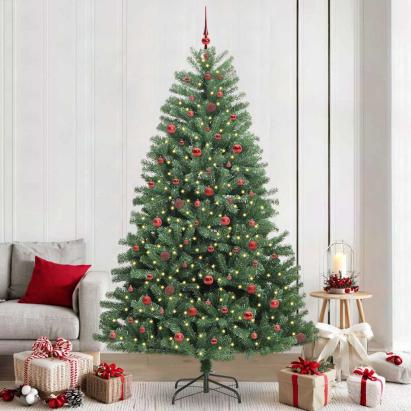 Brad de Crăciun artificial cu ramuri articulare Verde 240 cm GartenMobel Dekor