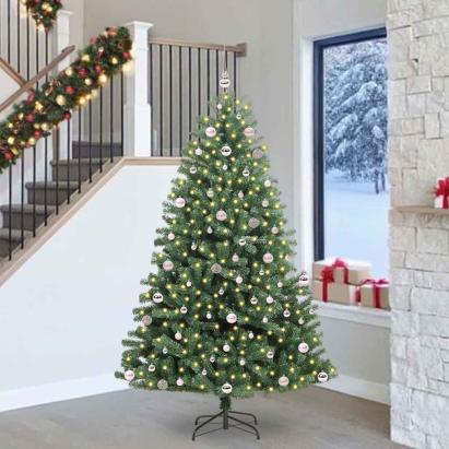 Brad de Crăciun artificial cu ramuri articulare Verde 240 cm GartenMobel Dekor