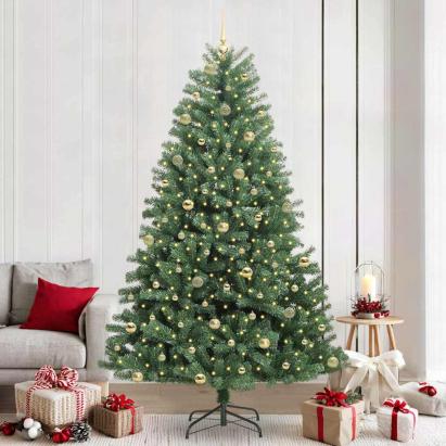 Brad de Crăciun artificial cu ramuri articulare Verde 240 cm GartenMobel Dekor