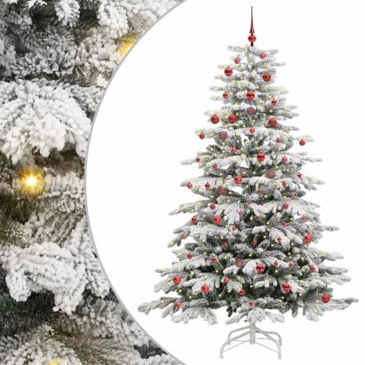 Brad de Crăciun artificial cu ramuri articulare Alb 210 cm GartenMobel Dekor