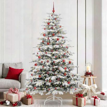 Brad de Crăciun artificial cu ramuri articulare Alb 240 cm GartenMobel Dekor