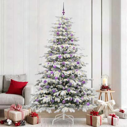 Brad de Crăciun artificial cu ramuri articulare Alb 240 cm GartenMobel Dekor