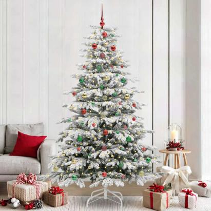 Brad de Crăciun artificial cu ramuri articulare Alb 240 cm GartenMobel Dekor