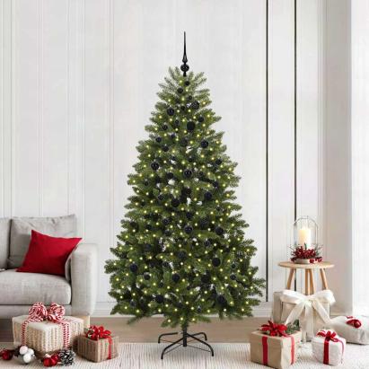 Brad de Crăciun artificial Verde 210 cm PVC și Metal GartenMobel Dekor