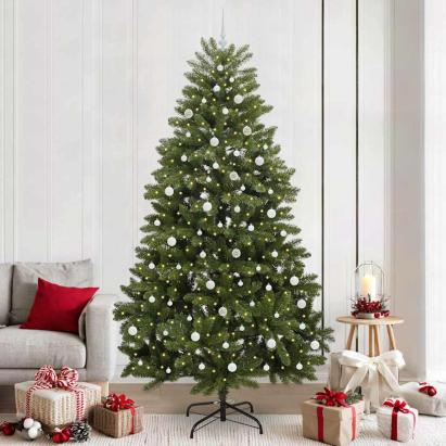 Brad de Crăciun artificial Verde 240 cm PVC și Metal GartenMobel Dekor