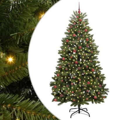 Brad de Crăciun artificial Verde 270 cm PVC și Metal GartenMobel Dekor