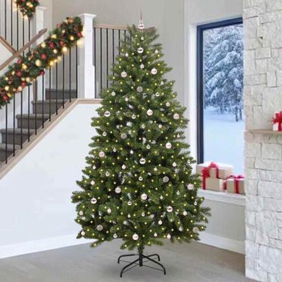 Brad de Crăciun artificial Verde 270 cm PVC și Metal GartenMobel Dekor