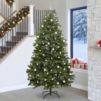 Brad de Crăciun artificial Verde 270 cm PVC și Metal GartenMobel Dekor