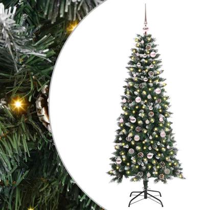 Brad de Crăciun artificial cu 150 LED Verde 66 x 66 x 150 cm GartenMobel Dekor