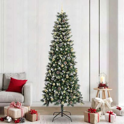 Brad de Crăciun artificial cu 300 LED Verde 96 x 96 x 240 cm GartenMobel Dekor