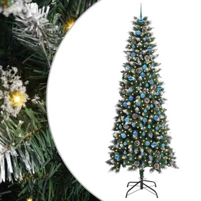 Brad de Crăciun artificial cu 300 LED Verde 96 x 96 x 240 cm GartenMobel Dekor