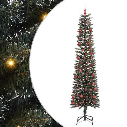 Brad de Crăciun artificial cu 300 LED Verde 58 x 58 x 210 cm PVC GartenMobel Dekor
