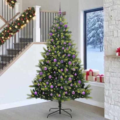 Brad Artificial Hinged de Crăciun cu 300 LED-uri Verde 240 cm GartenMobel Dekor
