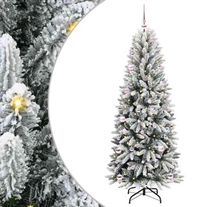 Brad de Crăciun artificial cu 150 LED Alb 63 x 63 x 150 cm GartenMobel Dekor