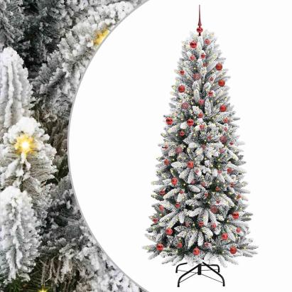 Brad de Crăciun artificial cu 300 LED Alb 78 x 78 x 210 cm GartenMobel Dekor