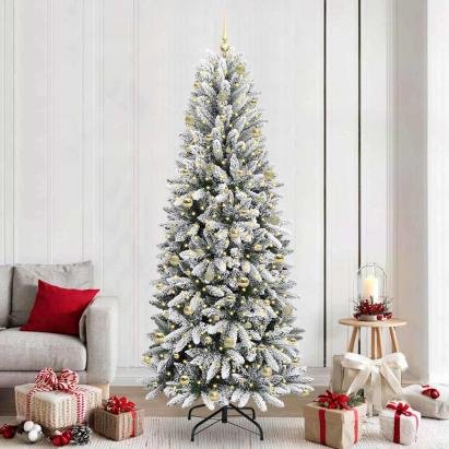 Brad de Crăciun artificial cu 300 LED Alb 93 x 93 x 240 cm GartenMobel Dekor