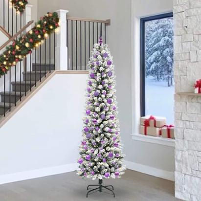 Brad de Crăciun artificial cu 300 LED Verde și alb 240 cm GartenMobel Dekor