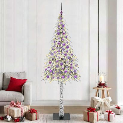 Brad de Crăciun cu 300 LED cu suport Alb 210 cm PE și Oțel GartenMobel Dekor