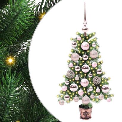 Brad de Crăciun cu 150 LED cu suport Verde 65 cm PE GartenMobel Dekor