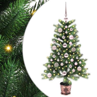 Brad de Crăciun cu 150 LED cu suport Verde 90 cm PE GartenMobel Dekor